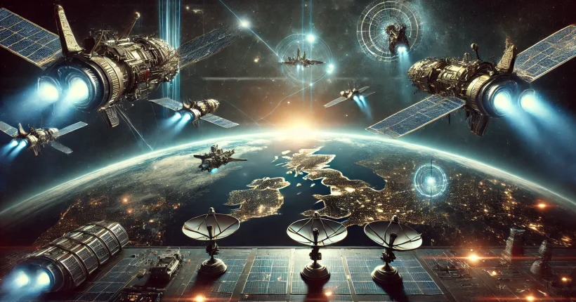 DALL·E-2024-12-06-00.12.41-A-futuristic-depiction-of-space-warfare-showcasing-advanced-spacecraft-equipped-with-high-tech-weapons-surveillance-satellites-and-counter-space-de
